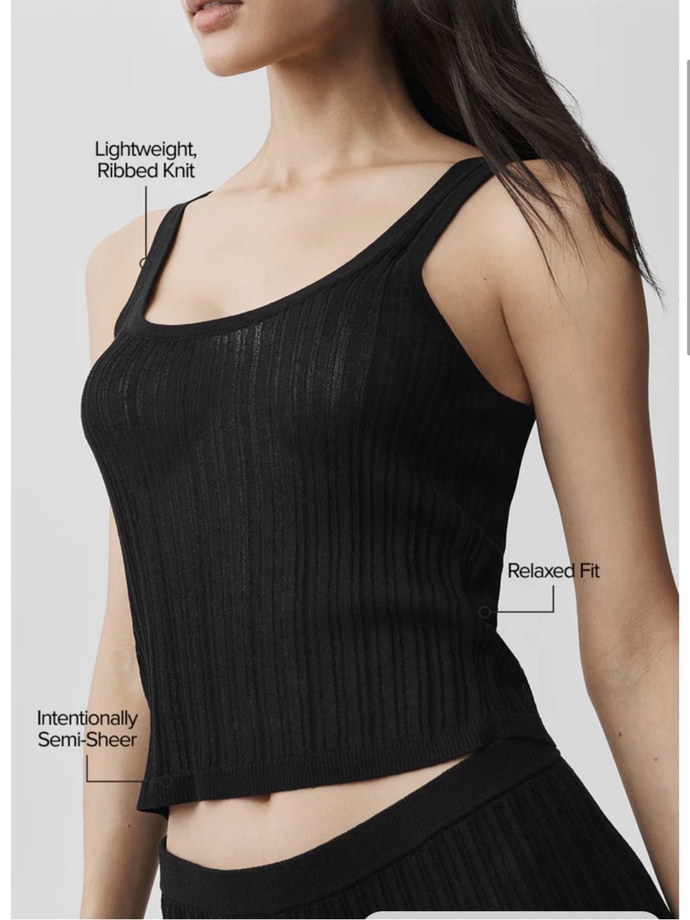 BRAND NEW Alo yoga sweater sunlit tank black